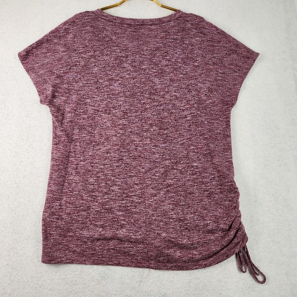 Lane Bryant Womens Size 14/16 Mauve V-Neck One Side Scrunch Stretch Top Shirt - Picture 6 of 8